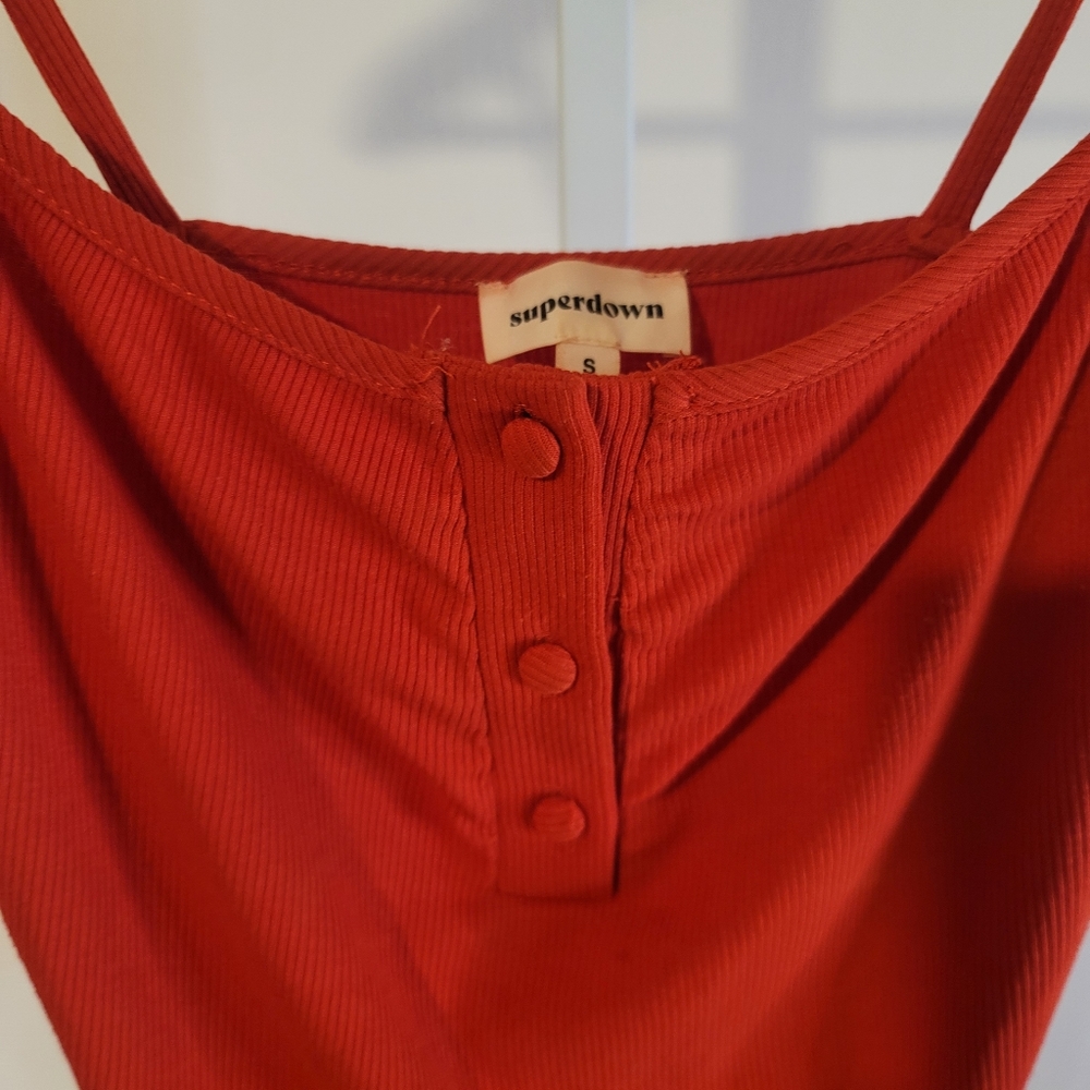 Superdown X Revolve Red Ribbed Spaghetti Strap Bo… - image 3